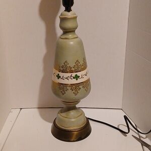 Vintage Style Table Lamp Green with Gold Accents